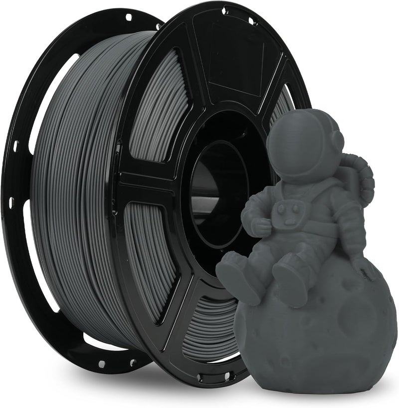 FLASHFORGE PLA Filament 1.75mm +/- 0.02mm, Matte Grey 3D Printer Filament 1kg (2.2lbs) Spool, Excellent Printing Performance, Easy to Use for Most FDM 3D Printers - Image 1